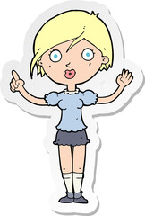Fototapeta premium sticker of a cartoon girl asking question