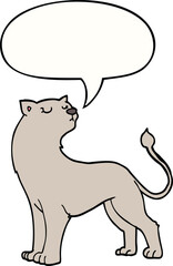 cartoon lioness and speech bubble