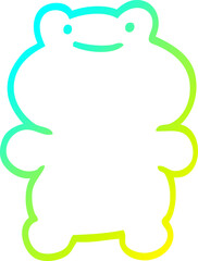 cold gradient line drawing funny cartoon frog
