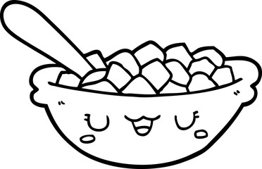 cute cartoon bowl of cereal
