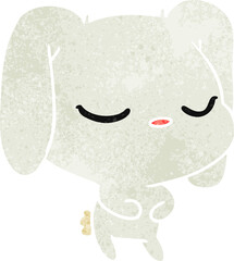 retro cartoon of cute kawaii bunny