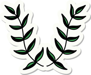 tattoo style sticker of laurel