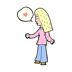 cartoon woman in love