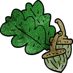 cartoon doodle acorn