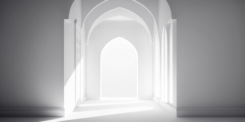 Fototapeta premium ai generated an illustration of the architectural design of interior of Muslim Mosque