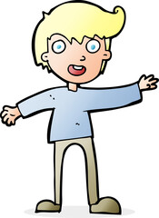 cartoon excited boy