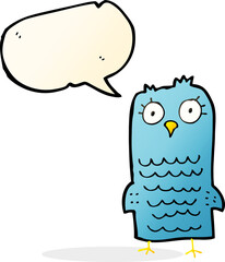 cartoon bird with speech bubble
