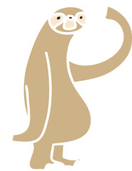 quirky hand drawn cartoon sloth