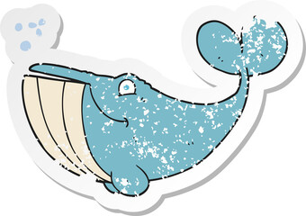 Fototapeta premium retro distressed sticker of a cartoon whale