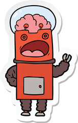 sticker of a cartoon robot