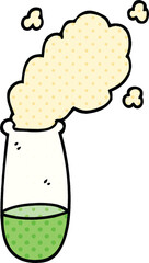 comic book style cartoon test tube