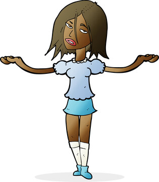 recommend clip art: cartoon woman shrugging shoulders