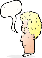 cartoon annoyed man with speech bubble