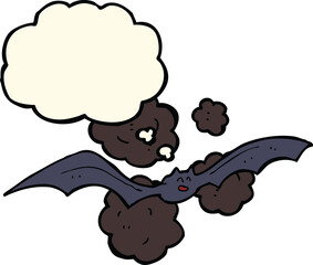 Obraz premium cartoon bat with thought bubble