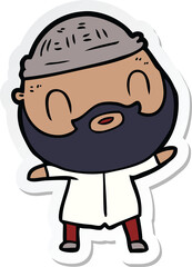 sticker of a cartoon bearded man