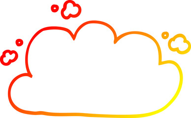 warm gradient line drawing cartoon storm cloud