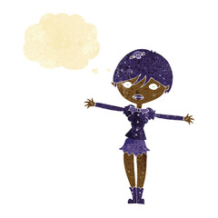 cartoon vampire girl with thought bubble