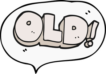 speech bubble cartoon word old