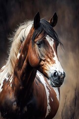 A Stunning Portrait of a Horse: Nature's Splendor Illuminated. Generative AI