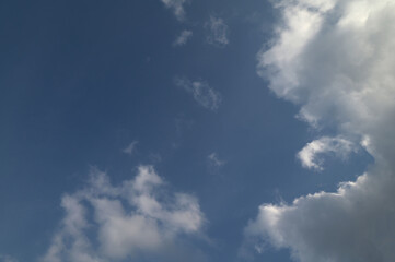 Blue sky background with clouds.