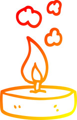 warm gradient line drawing cartoon small candle