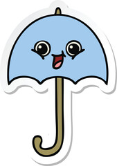 sticker of a cute cartoon umbrella