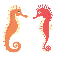 seahorse in flat style isolated vector