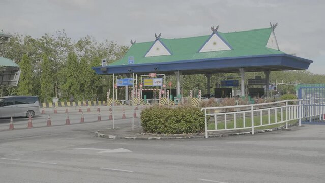 Border checkpoint booth with cars, Alor Setar Malaysia