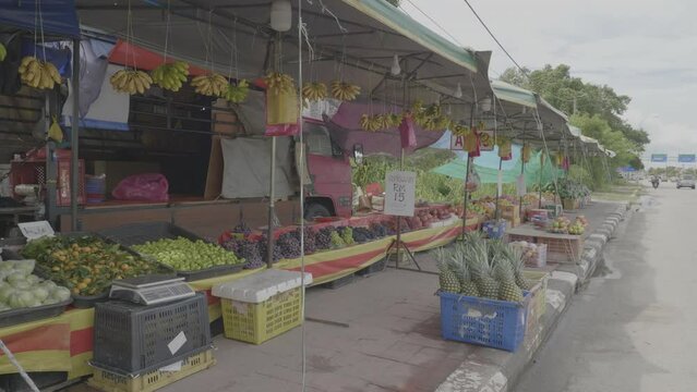 Fruit stand along roadside of Alor Setar Malaysia, southeast asia