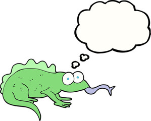 thought bubble cartoon lizard