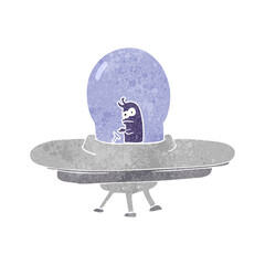 retro cartoon flying saucer