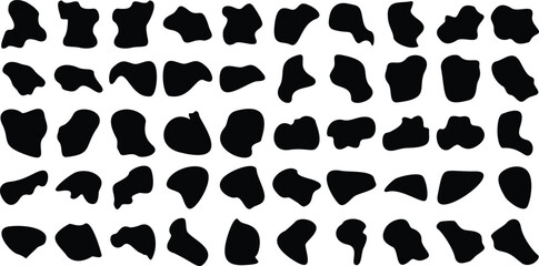 Liquid and fluid shape Black symbol Set of 50