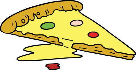 cartoon doodle of a slice of pizza