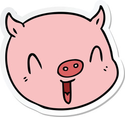 sticker of a cartoon pig face