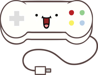 flat color retro cartoon game controller