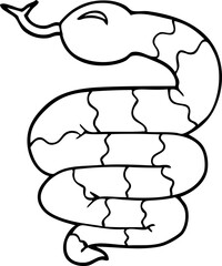 line drawing cartoon snake