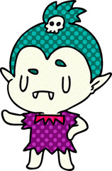 Fototapeta premium cartoon kawaii of cute vampire girl