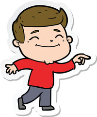 Fototapeta premium sticker of a happy cartoon man