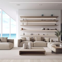 Minimalistic living room, generative AI