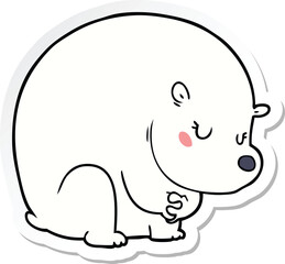 Fototapeta premium sticker of a cute cartoon polar bear