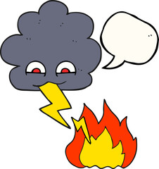 speech bubble cartoon lightning strike