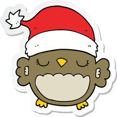 sticker of a cute christmas owl