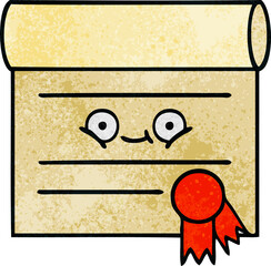 retro grunge texture cartoon certificate
