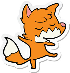 sticker of a friendly cartoon fox