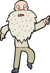 cartoon stressed old man