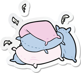 sticker of a cartoon pillows