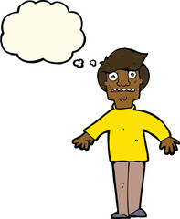 cartoon shocked man with thought bubble