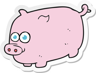 sticker of a cartoon pig