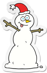 sticker of a cartoon snowman