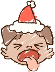 Yawning Dog Chalk Drawing